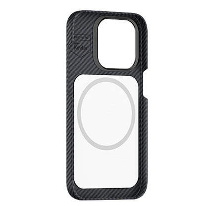 Apple iPhone 14 Pro Kılıf M-safe Şarj Özellikli Karbon Fiber Benks MFM Lisanslı 600D Essential Kevlar Kapak Siyah