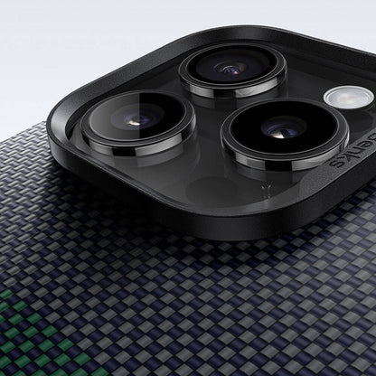 Apple iPhone 14 Pro Kılıf M-safe Şarj Özellikli Karbon Fiber Tasarımlı Benks Aurora ArmorAir Kevlar Kapak Siyah