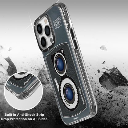 Apple iPhone 14 Pro Kılıf M-safe Şarj Özellikli Lens Figürlü YoungKit Art Film Serisi Kapak Siyah