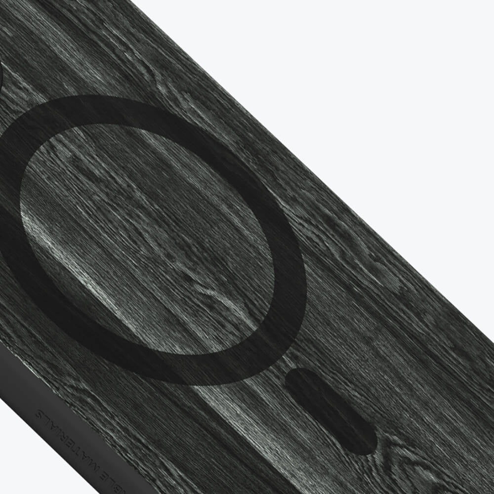 Apple iPhone 14 Pro Kılıf M-safe Şarj Özellikli Sararmaya Dayanıklı Youngkit Wood Forest Serisi Kapak Gri