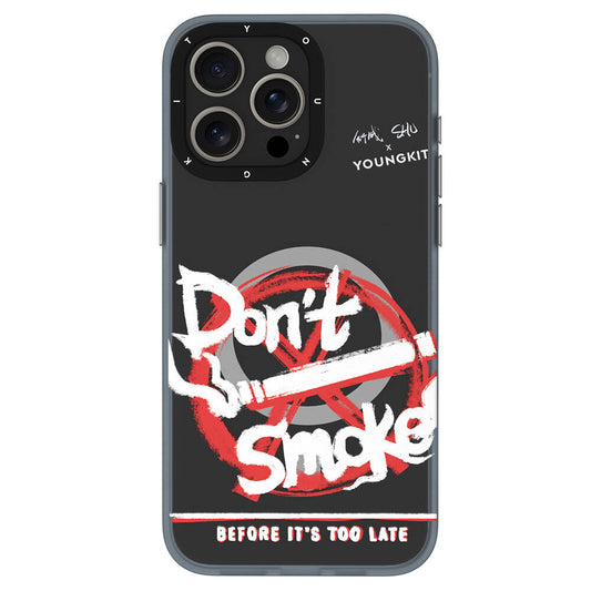 Apple iPhone 14 Pro Kılıf M-safe Şarj Özellikli Shu Tasarımlı Youngkit City Serisi Kapak Siyah-Kırmızı