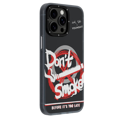 Apple iPhone 14 Pro Kılıf M-safe Şarj Özellikli Shu Tasarımlı Youngkit City Serisi Kapak Siyah-Kırmızı