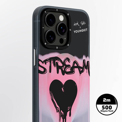 Apple iPhone 14 Pro Kılıf M-safe Şarj Özellikli Shu Tasarımlı Youngkit Dreamland Serisi Kapak Pembe