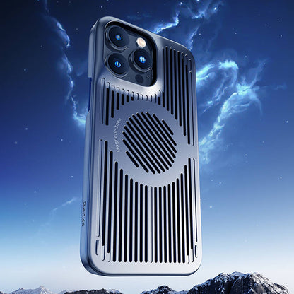 Apple iPhone 14 Pro Kılıf M-safe Şarj Özellikli Soğutucu Benks Biliz Kapak Gri