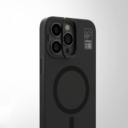 Apple iPhone 14 Pro Kılıf M-safe Şarj Özellikli Standlı YoungKit Hermit Bracket Serisi Kapak Derin Mor