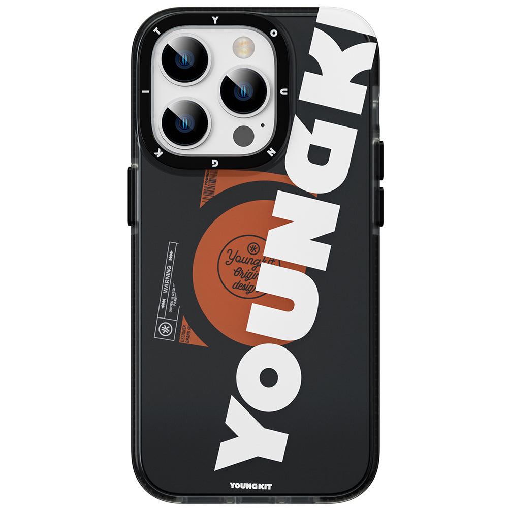 Apple iPhone 14 Pro Kılıf M-safe Şarj Özellikli Youngkit Binfen Serisi Yazı Temalı Kapak Mor