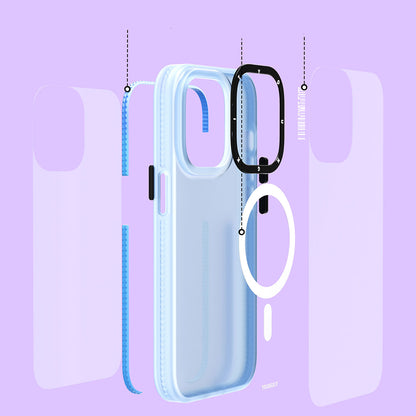 Apple iPhone 14 Pro Kılıf M-safe Şarj Özellikli Youngkit Colored Sand Serisi Kapak Pembe