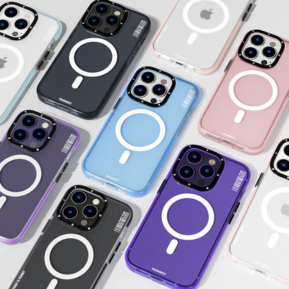 Apple iPhone 14 Pro Kılıf M-safe Şarj Özellikli Youngkit Colored Sand Serisi Kapak Mavi