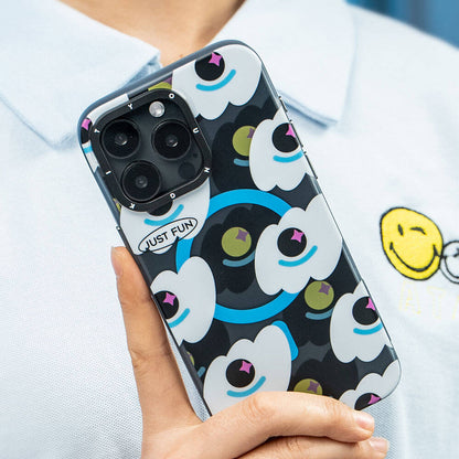 Apple iPhone 14 Pro Kılıf M-safe Şarj Özellikli Youngkit Happy View Serisi Kapak Mavi