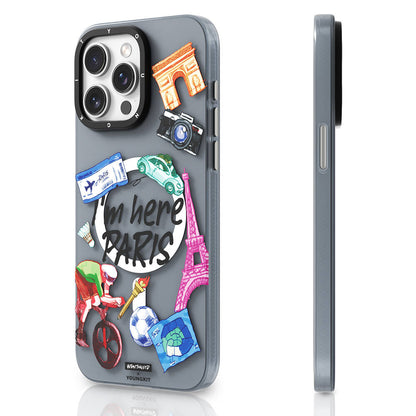 Apple iPhone 14 Pro Kılıf M-safe Şarj Özellikli Youngkit in Paris Serisi Kapak Gri