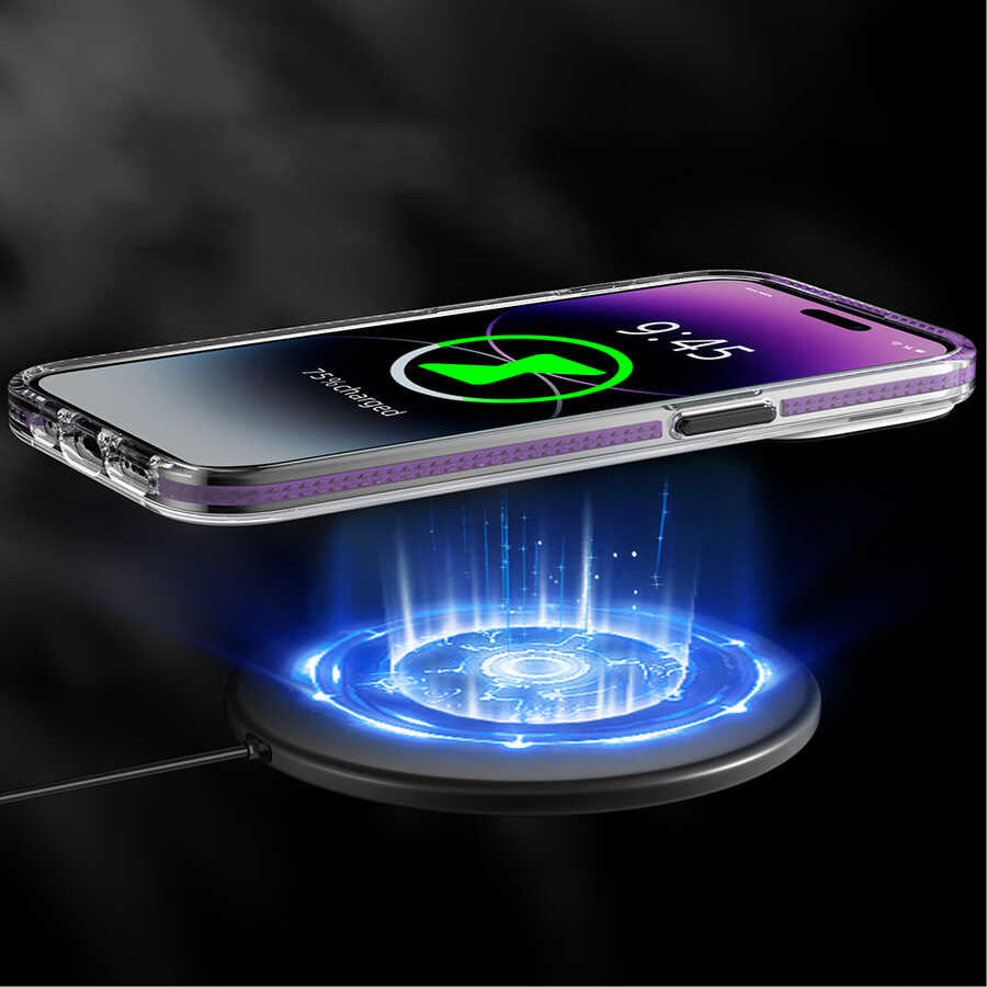 Apple iPhone 14 Pro Kılıf M-safe Şarj Özellikli Youngkit Jane Sand Serisi Kapak Derin Mor