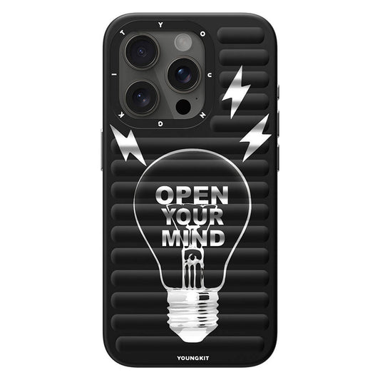 Apple iPhone 14 Pro Kılıf M-safe Şarj Özellikli Youngkit Open Mind Serisi Kapak Siyah