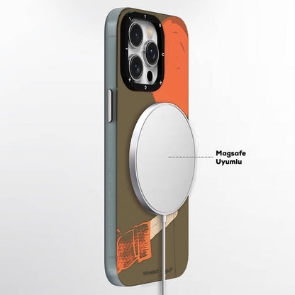 Apple iPhone 14 Pro Kılıf M-safe Şarj Özellikli Youngkit Orange Serisi Flying Balloon Kapak Turuncu