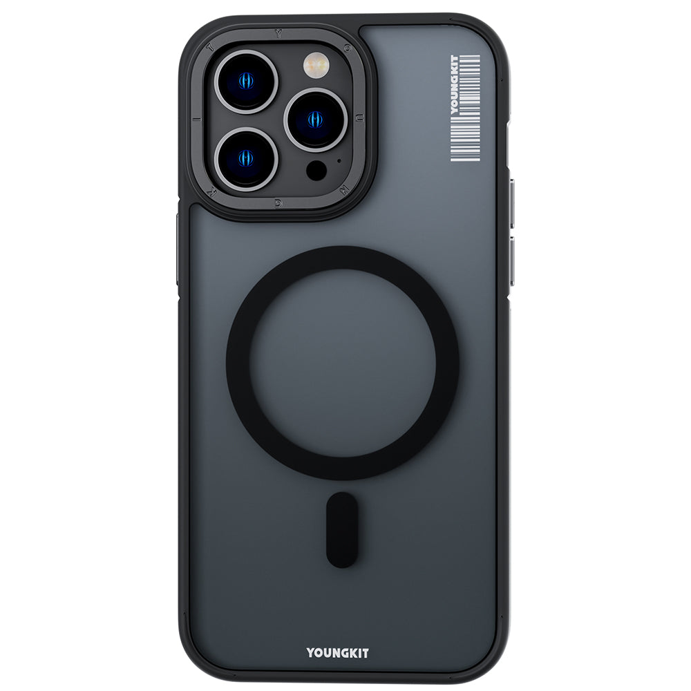 Apple iPhone 14 Pro Kılıf M-safe Şarj Özellikli Youngkit Rock Sand Serisi Kapak Mavi