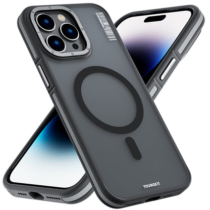 Apple iPhone 14 Pro Kılıf M-safe Şarj Özellikli Youngkit Rock Sand Serisi Kapak Mavi