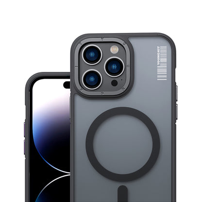 Apple iPhone 14 Pro Kılıf M-safe Şarj Özellikli Youngkit Rock Sand Serisi Kapak Gri