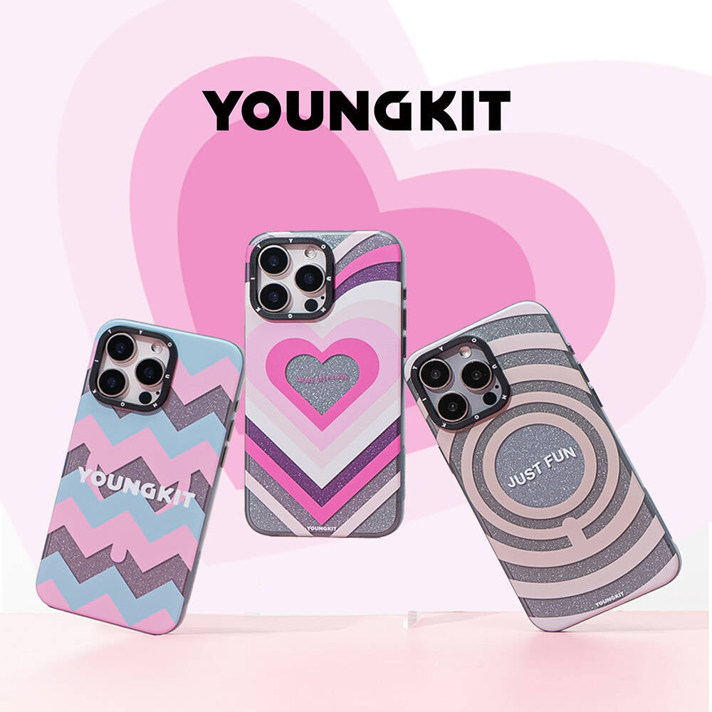 Apple iPhone 14 Pro Kılıf M-safe Şarj Özellikli Youngkit Star Dazzle Serisi Kapak Turkuaz