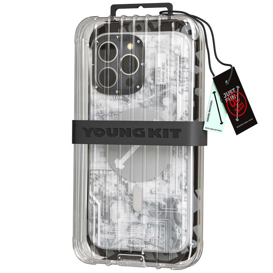 Apple iPhone 14 Pro Kılıf M-safe Şarj Özellikli YoungKit Technology Serisi Kapak Mor