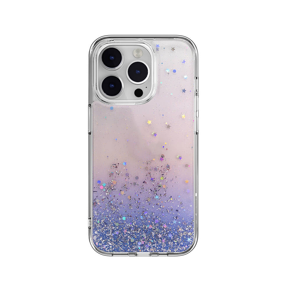 Apple iPhone 14 Pro Kılıf Parlayan Simli Şeffaf Lisanslı Switcheasy Starfield Kapak