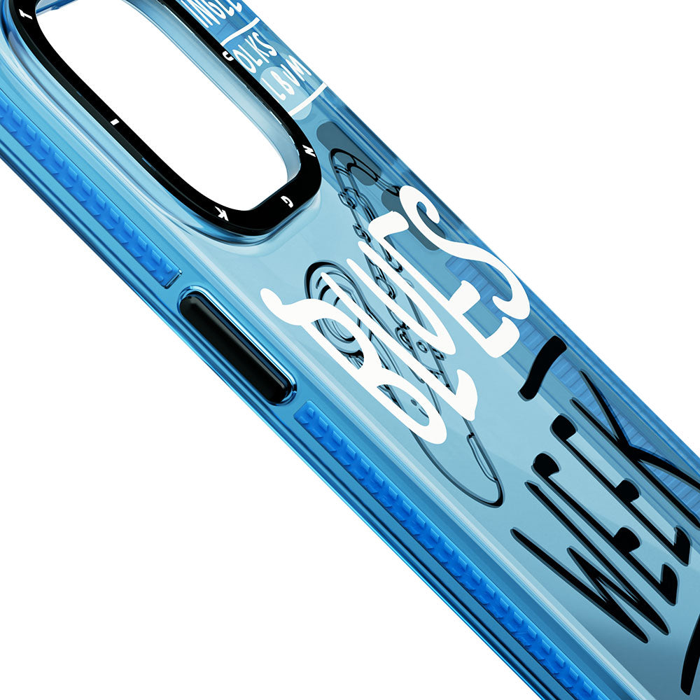 Apple iPhone 14 Pro Kılıf Şeffaf Renkli Yazı Temalı Tasarım YoungKit Jazz Serisi Kapak Yeşil