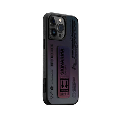 Apple iPhone 14 Pro Kılıf SkinArma Holografik Tasarımlı Standlı Deri Görünümlü Kira Kobai Kapak Colorful