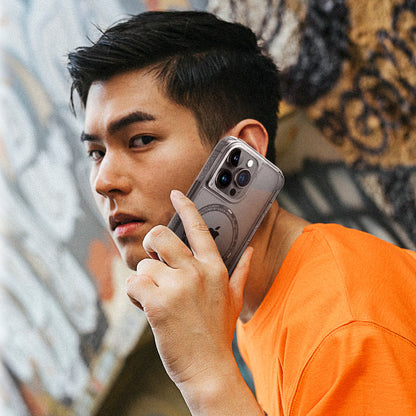 Apple iPhone 14 Pro Kılıf SkinArma Şeffaf Airbag Tasarımlı M-safe Şarj Özellikli Saido Kapak Mor