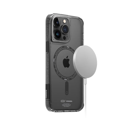 Apple iPhone 14 Pro Kılıf SkinArma Şeffaf Airbag Tasarımlı M-safe Şarj Özellikli Saido Kapak Mor