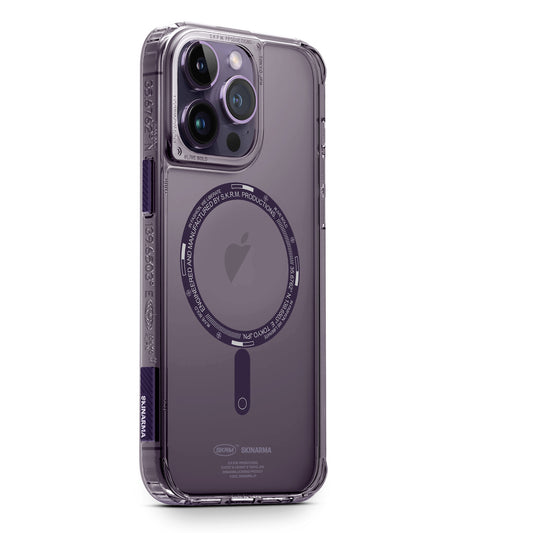 Apple iPhone 14 Pro Kılıf SkinArma Şeffaf Airbag Tasarımlı M-safe Şarj Özellikli Saido Kapak Renksiz