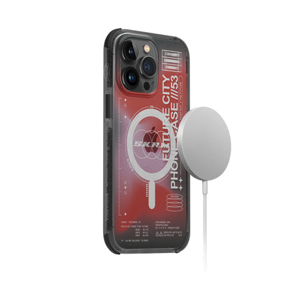 Apple iPhone 14 Pro Kılıf SkinArma Şeffaf Airbag Tasarımlı M-safe Şarj Özellikli Shorai Kapak Kırmızı