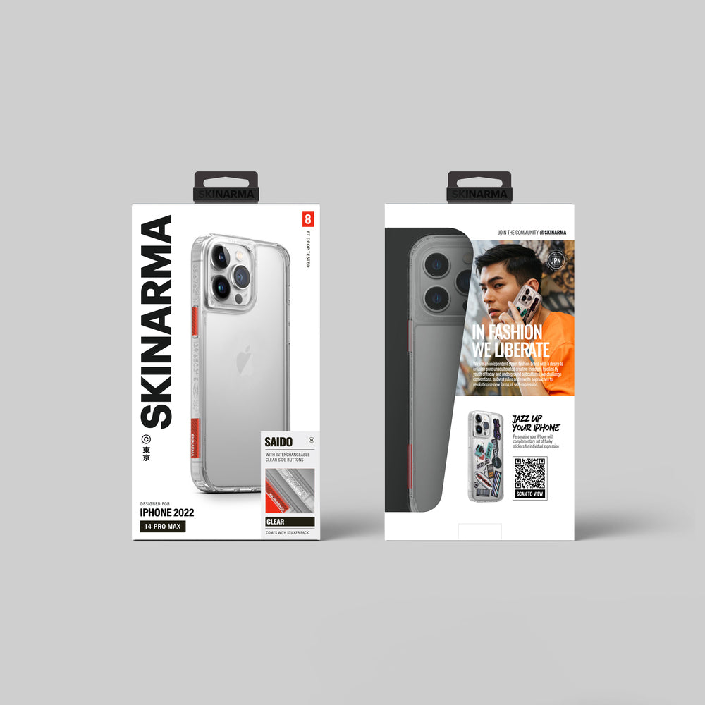 Apple iPhone 14 Pro Kılıf SkinArma Şeffaf Airbag Tasarımlı Saido Kapak Renksiz