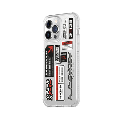 Apple iPhone 14 Pro Kılıf SkinArma Şeffaf Desenli Airbag Tasarımlı Taito Kapak Füme