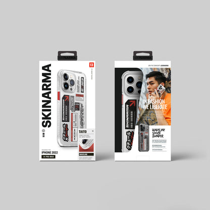Apple iPhone 14 Pro Kılıf SkinArma Şeffaf Desenli Airbag Tasarımlı Taito Kapak Füme