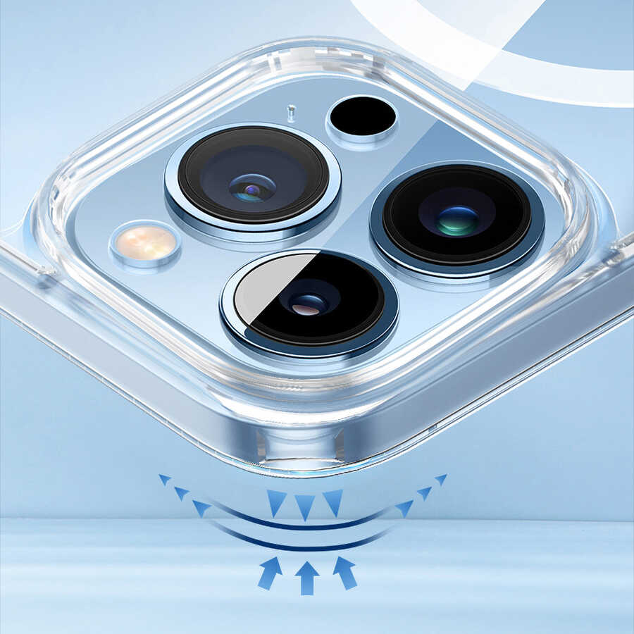 Apple iPhone 14 Pro Kılıf Standlı M-safe Wireless Şarj Özellikli Wiwu Aurora Serisi Kapak Renksiz