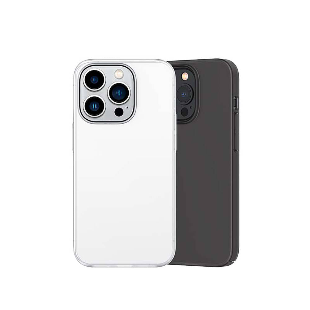 Apple iPhone 14 Pro Kılıf Ultra İnce Mat PC Arka Yüzey Recci Elite Serisi Kapak Gri