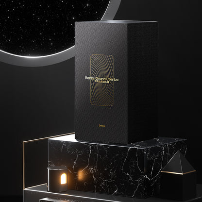 Apple iPhone 14 Pro Max Benks Grand Combo 5in1 Aksesuar Seti Kılıf-Ekran Koruyucu-Lens Koruyucu-Kablo-Powerbank Siyah