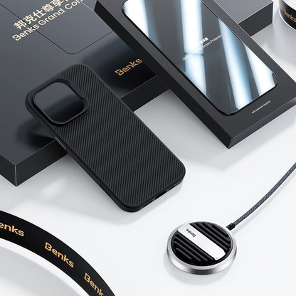 Apple iPhone 14 Pro Max Benks Grand Combo MFM01 3in1 Aksesuar Seti Kılıf-Ekran Koruyucu-Wireless Şarj Aleti Siyah