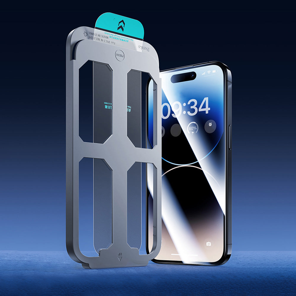 Apple iPhone 14 Pro Max Benks V Pro Safir Coating Ekran Koruyucu + Kolay Uygulama Aparatlı Siyah