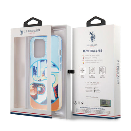 Apple iPhone 14 Pro Max Case U.S. Polo Assn. Color Leaf Printed Design Cover Turuncu