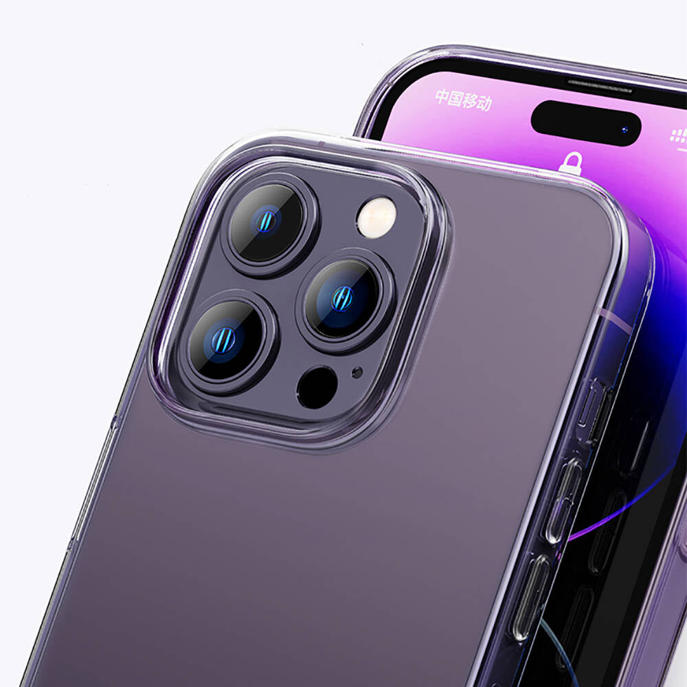 Apple iPhone 14 Pro Max Kılıf Airbagli Şeffaf Darbe Emici Silikon Tasarımlı Recci Clarity Serisi Kapak Şeffaf