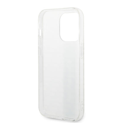 Apple iPhone 14 Pro Max Kılıf AMG Transparan Çift Katmanlı Karbon Dizayn II Kapak Beyaz