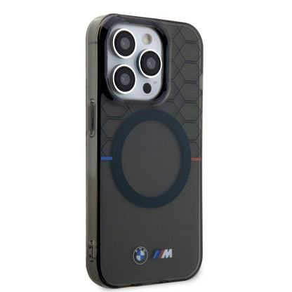 Apple iPhone 14 Pro Max Kılıf BMW M-safe Şarj Özellikli Transparan M Dizayn Kapak Gri