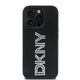 Apple iPhone 14 Pro Max Kılıf DKNY Orjinal Lisanslı Taşlı DKNY Yazılı Metalik Rhinestones PU Deri Kapak Siyah