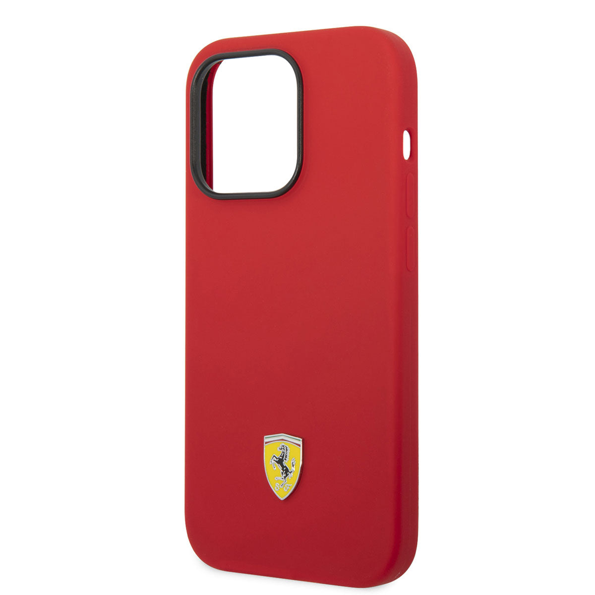 Apple iPhone 14 Pro Max Kılıf Ferrari M-safe Şarj Özellikli Silikon Metal Logo Dizayn Kapak Siyah