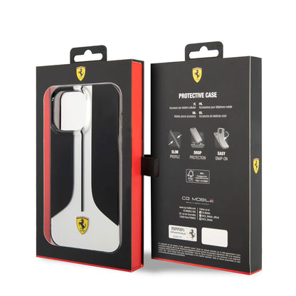 Apple iPhone 14 Pro Max Kılıf Ferrari Orjinal Lisanslı 296 Çizgili Dizayn Kapak Siyah