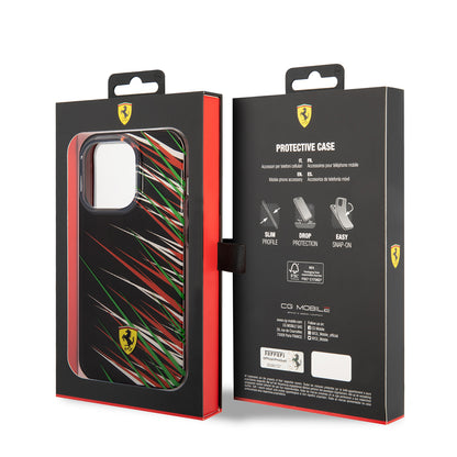 Apple iPhone 14 Pro Max Kılıf Ferrari Orjinal Lisanslı Baskı Logolu Çimen Desenli Kapak Kırmızı