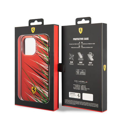 Apple iPhone 14 Pro Max Kılıf Ferrari Orjinal Lisanslı Baskı Logolu Çimen Desenli Kapak Sarı