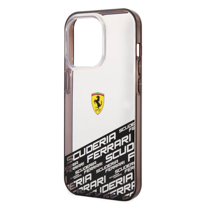 Apple iPhone 14 Pro Max Kılıf Ferrari Transparan Alt Kısım Baskılı Dizayn Kapak Gümüş