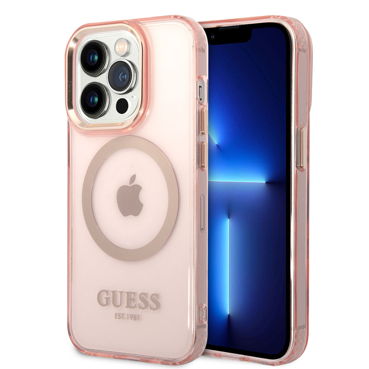 Apple iPhone 14 Pro Max Kılıf GUESS M-safe Şarj Özellikli Airbagli Dizayn Kapak Yeşil