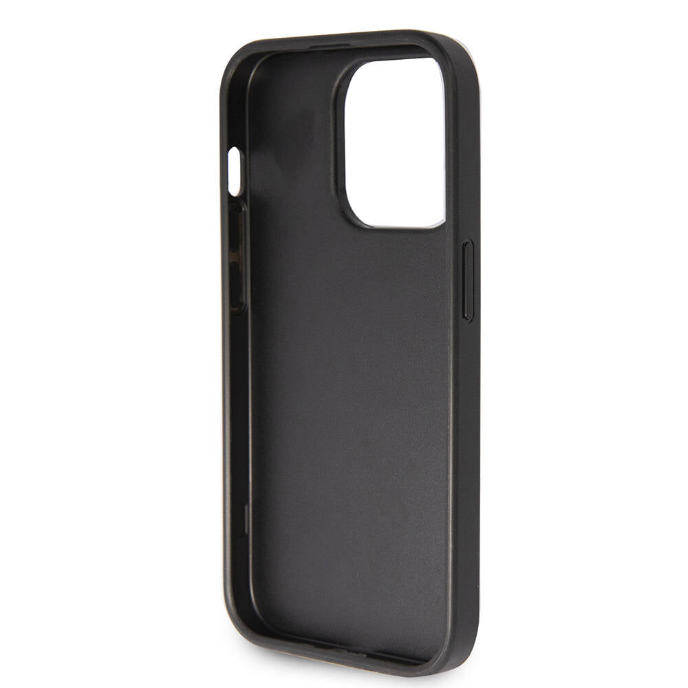 Apple iPhone 14 Pro Max Kılıf Guess Orjinal Lisanslı 4G Büyük Metal Logolu Glitter Kapak Pembe