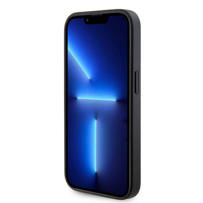 Apple iPhone 14 Pro Max Kılıf Guess Orjinal Lisanslı Deri 4G Metal Logo Strass Kapak Gold